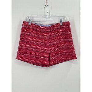 Artisan NY Tweed Shorts Size 6 Red Cotton Blend